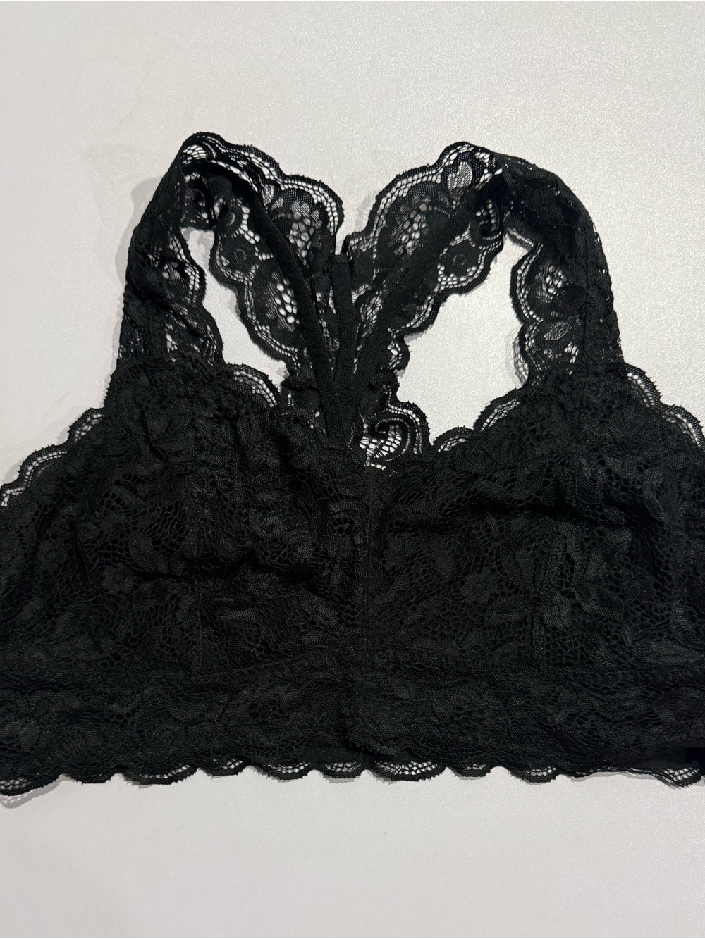 Lace Racerback Bralette - Black